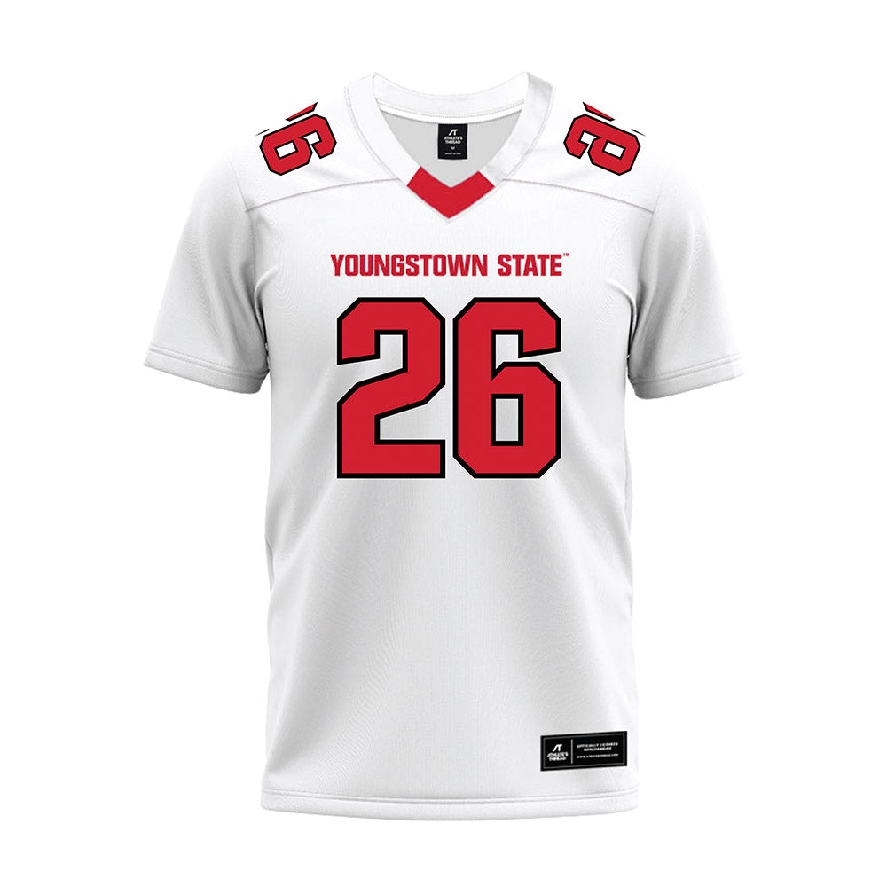 Youngstown State - NCAA Football : Jeremiah Sanders - White Premium Football Jersey-0
