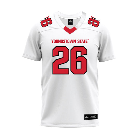 Youngstown State - NCAA Football : Jeremiah Sanders - White Premium Football Jersey-0