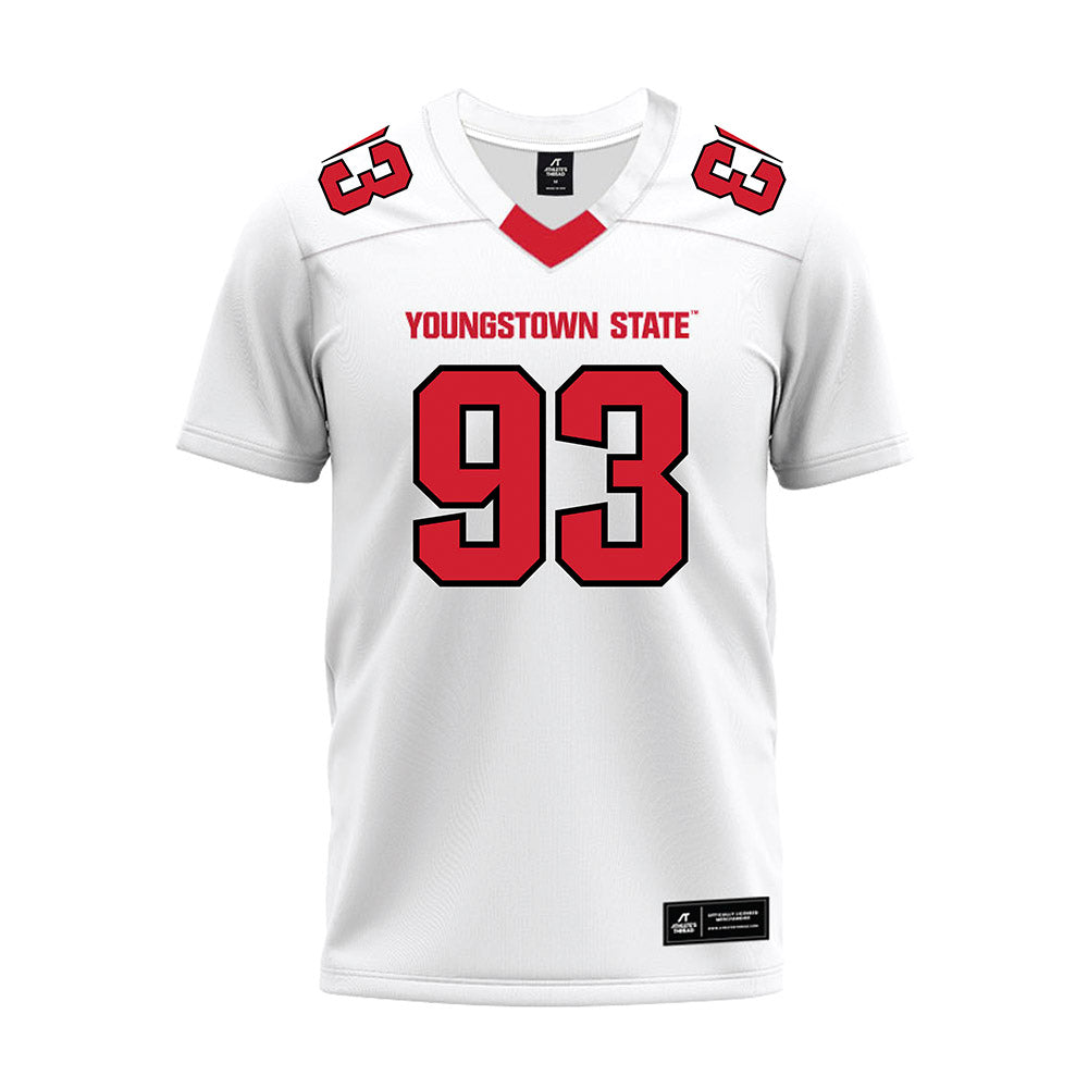 Youngstown State - NCAA Football : Justin Thomas - White Premium Football Jersey-0