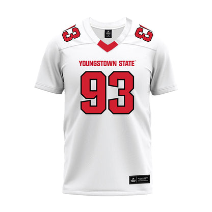Youngstown State - NCAA Football : Justin Thomas - White Premium Football Jersey-0