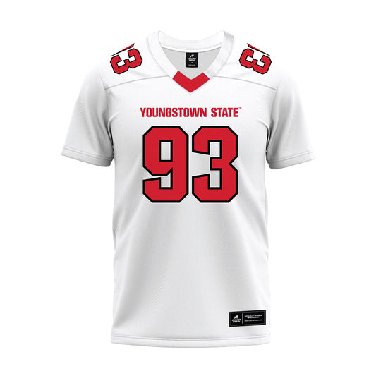 Youngstown State - NCAA Football : Justin Thomas - White Premium Football Jersey-0