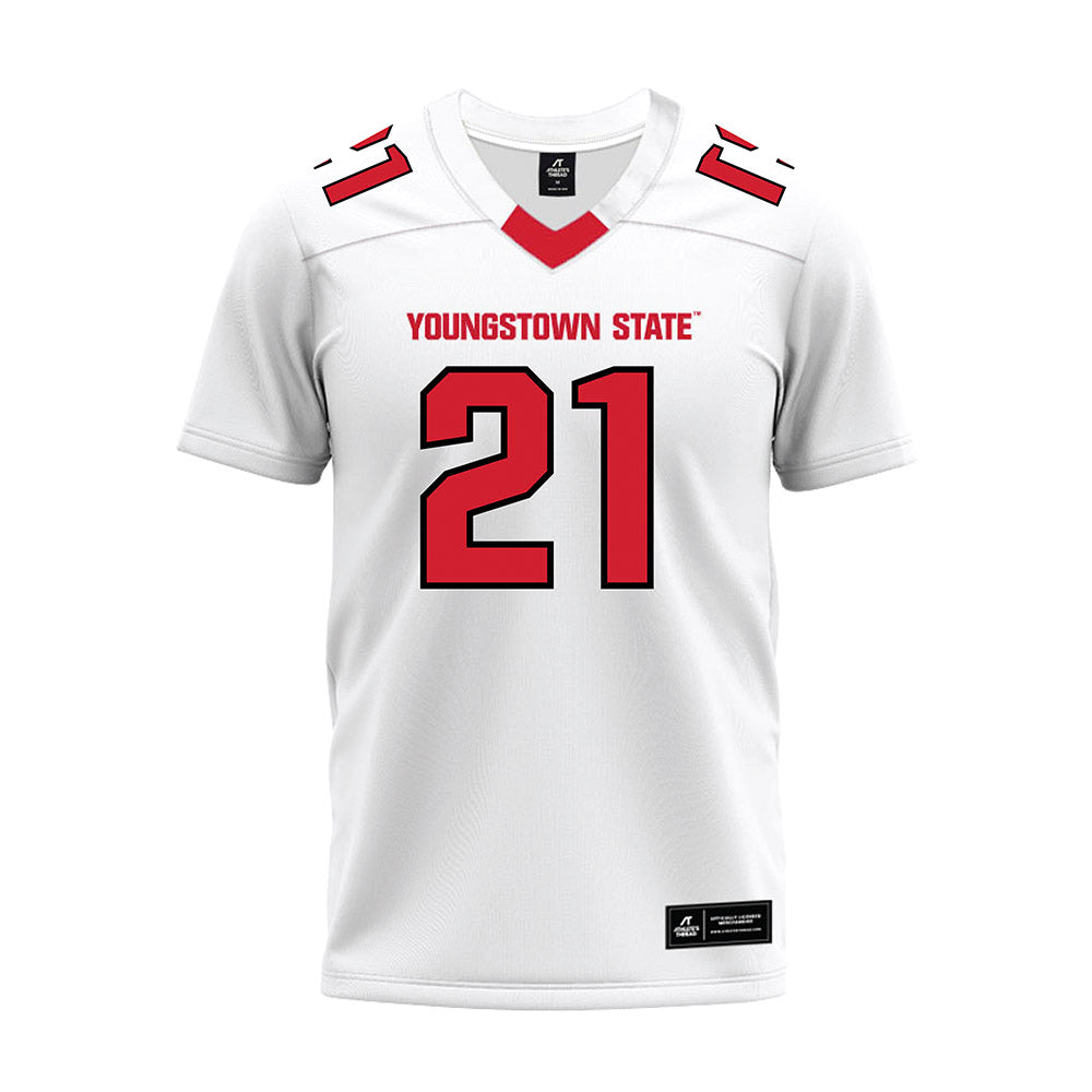 Youngstown State - NCAA Football : Larenz Lacking - White Premium Football Jersey-0