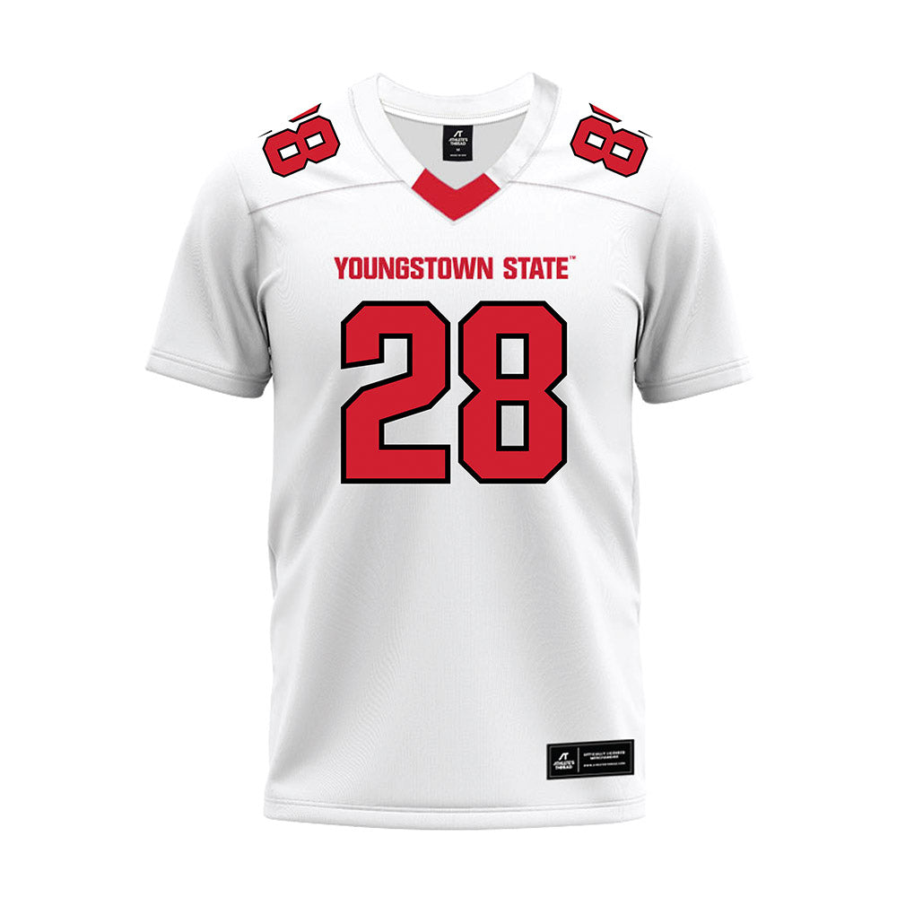Youngstown State - NCAA Football : Marcus Logan - White Premium Football Jersey-0
