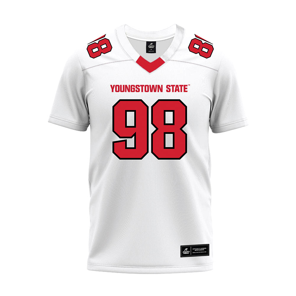 Youngstown State - NCAA Football : Collin Vaughn - White Premium Football Jersey-0