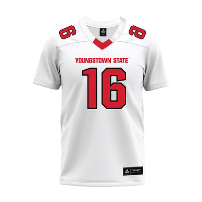 Youngstown State - NCAA Football : Darius Clements - White Premium Football Jersey-0