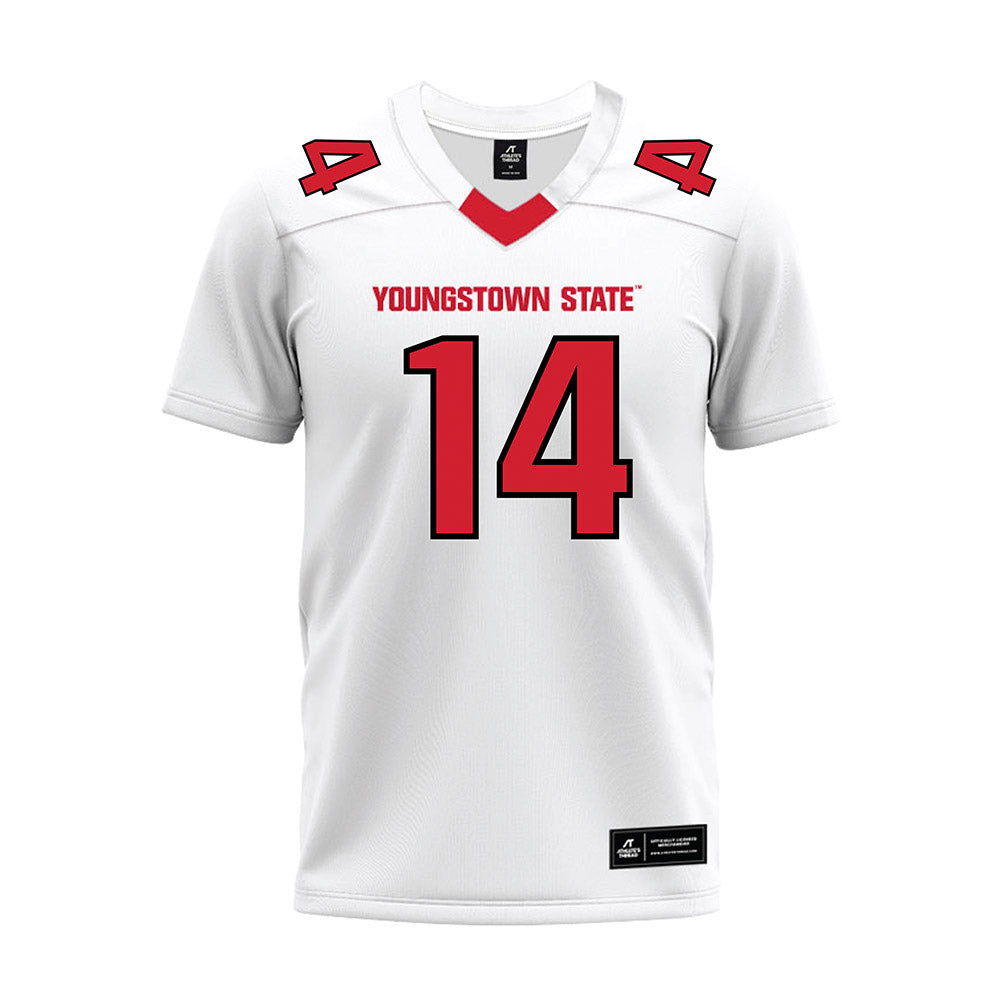 Youngstown State - NCAA Football : Jackson Wiley - White Premium Football Jersey-0