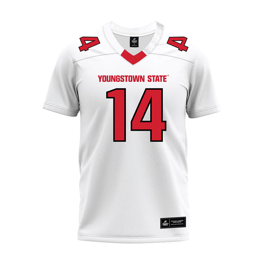 Youngstown State - NCAA Football : Jackson Wiley - White Premium Football Jersey-0