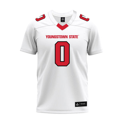 Youngstown State - NCAA Football : Tahir Mills - White Premium Football Jersey-0