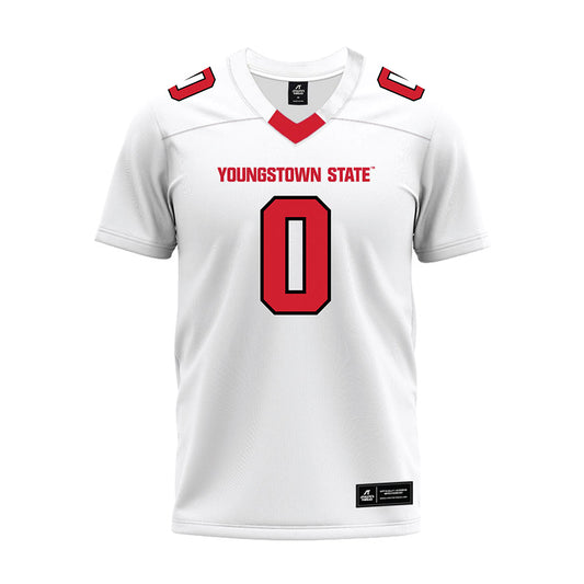 Youngstown State - NCAA Football : Tahir Mills - White Premium Football Jersey-0