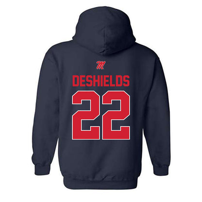 Ole Miss - NCAA Women's Basketball : Denim DeShields - Hooded Sweatshirt-1