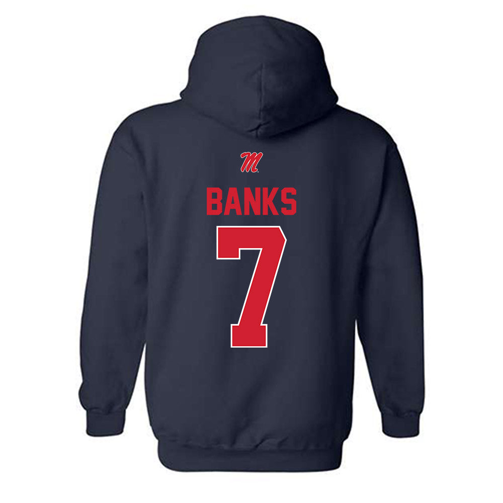 Ole Miss - NCAA Football : Travaris Banks - Hooded Sweatshirt-1