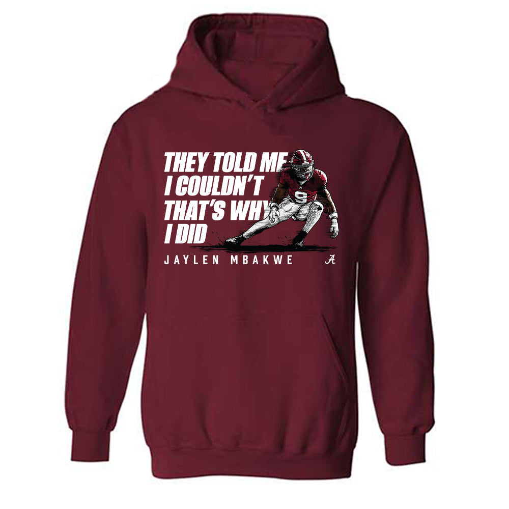 Alabama - NCAA Football : Jaylen Mbakwe - Caricature Hooded Sweatshirt