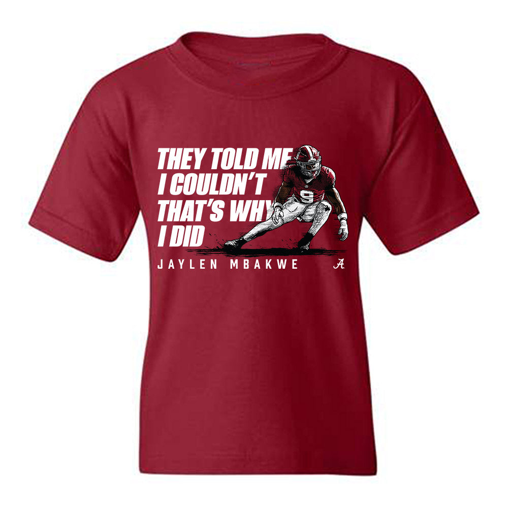 Alabama - NCAA Football : Jaylen Mbakwe - Caricature Youth T-Shirt