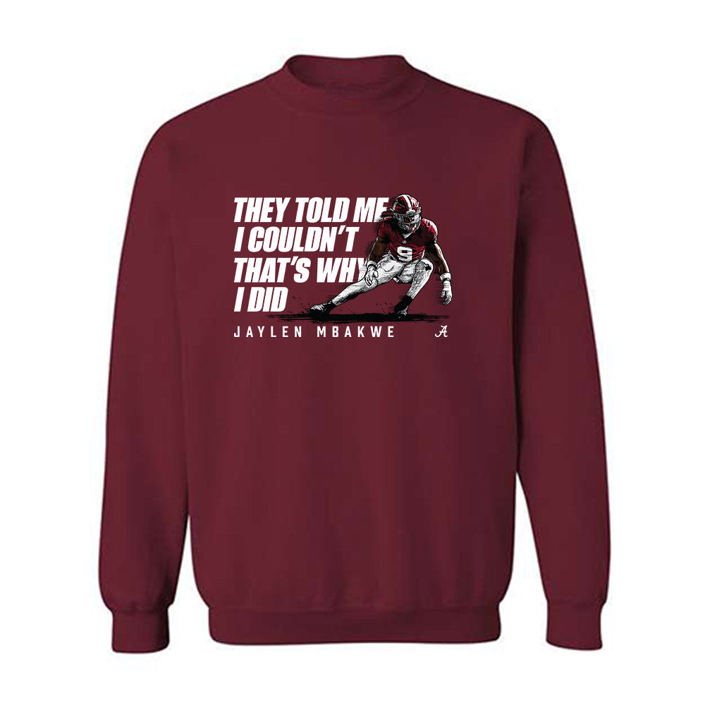 Alabama - NCAA Football : Jaylen Mbakwe - Caricature Crewneck Sweatshirt