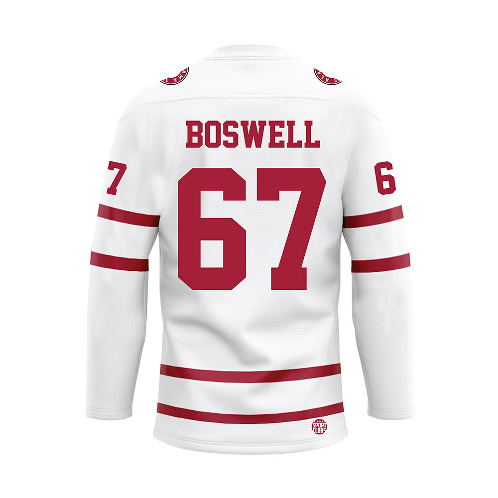 Alabama - Football Alumni : John Boswell - White Hockey Jersey