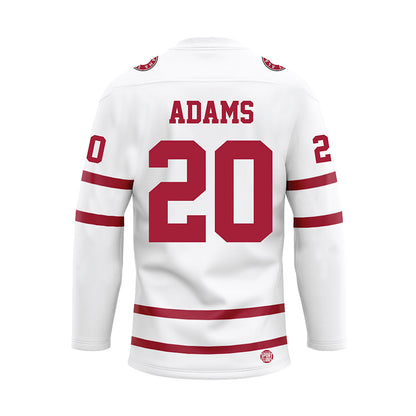 Alabama - NCAA Baseball : Zane Adams - White Hockey Jersey