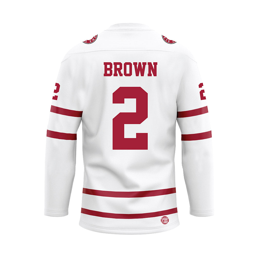 Alabama - NCAA Football : Zabien Brown - White Hockey Jersey