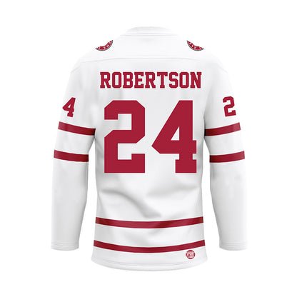 Alabama - NCAA Baseball : Tate Robertson - White Hockey Jersey