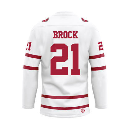 Alabama - Mens Basketball Alumni : Evan Brock - White Hockey Jersey