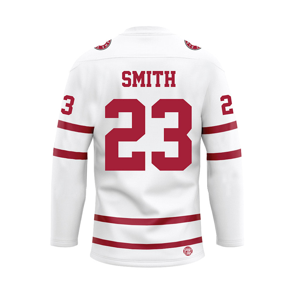 Alabama - NCAA Football : James Smith - White Hockey Jersey