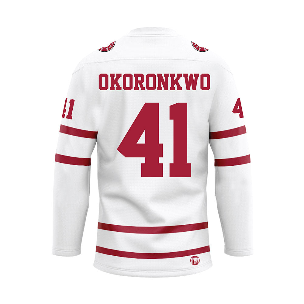 Alabama - NCAA Football : Justin Okoronkwo - White Hockey Jersey