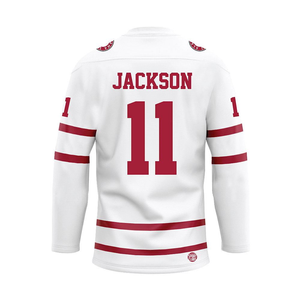 Alabama - NCAA Football : Ian Jackson - White Hockey Jersey-1