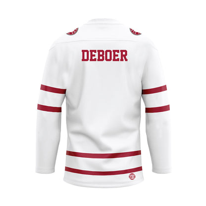 Alabama - NCAA Football : Kalen DeBoer - White Hockey Jersey