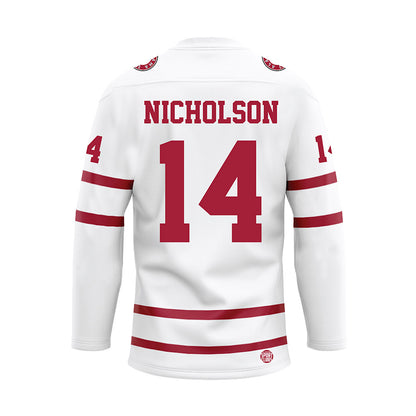 Alabama - NCAA Football : Graham Nicholson - White Hockey Jersey