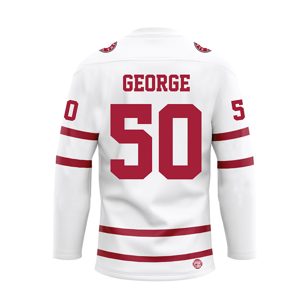 Alabama - NCAA Baseball : Pierce George - White Hockey Jersey