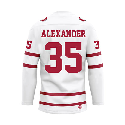 Alabama - NCAA Football : Jeremiah Alexander - White Hockey Jersey