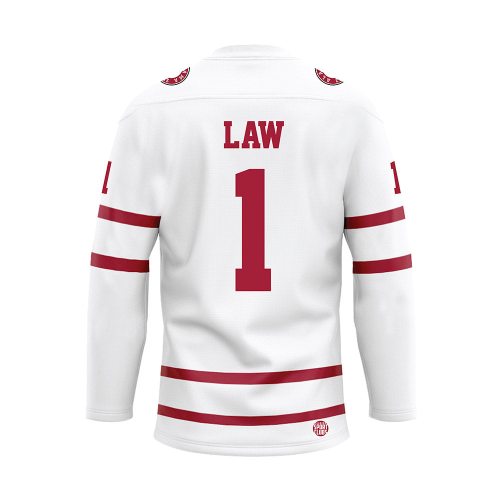 Alabama - NCAA Football : Kendrick Law - White Hockey Jersey