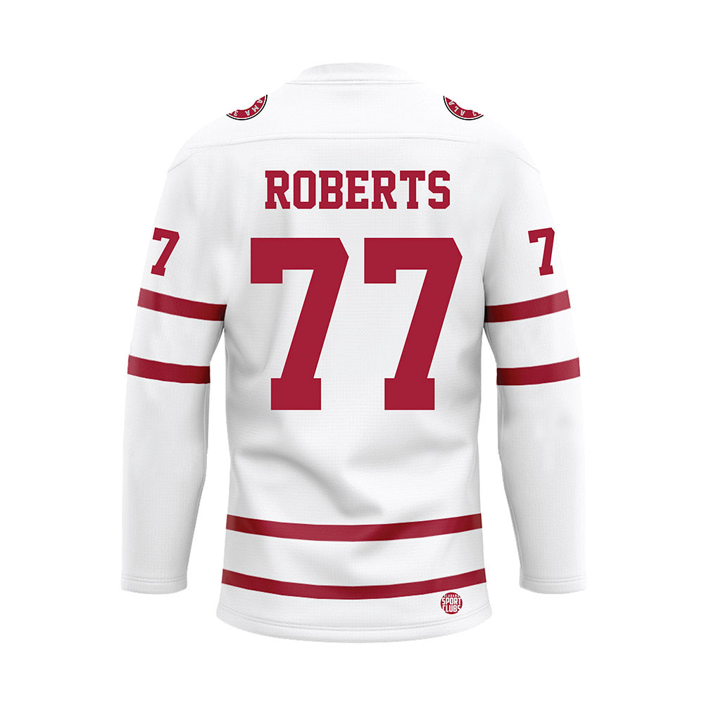 Alabama - NCAA Football : Jaeden Roberts - White Hockey Jersey