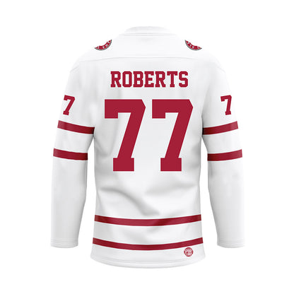 Alabama - NCAA Football : Jaeden Roberts - White Hockey Jersey