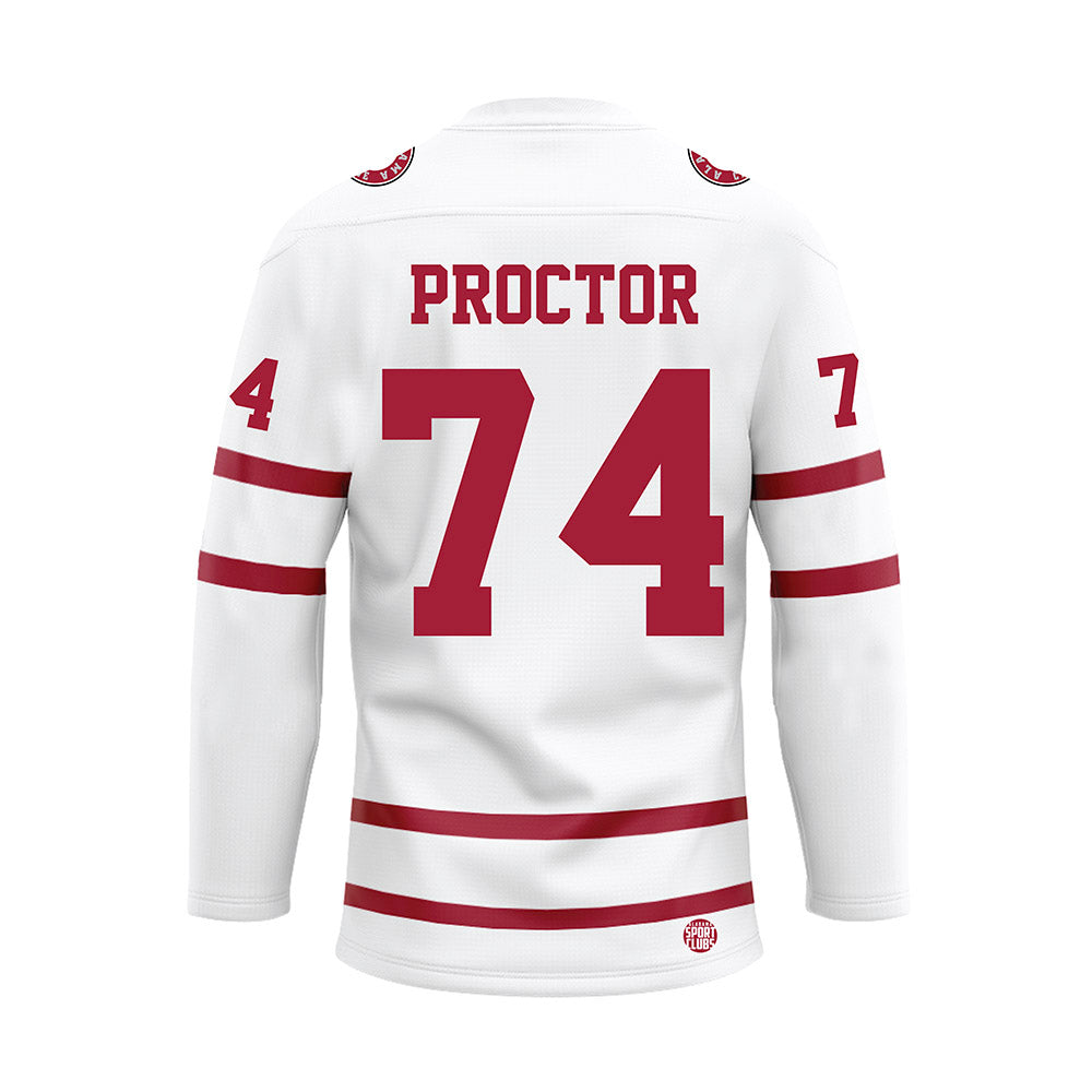 Alabama - NCAA Football : Kadyn Proctor - White Hockey Jersey