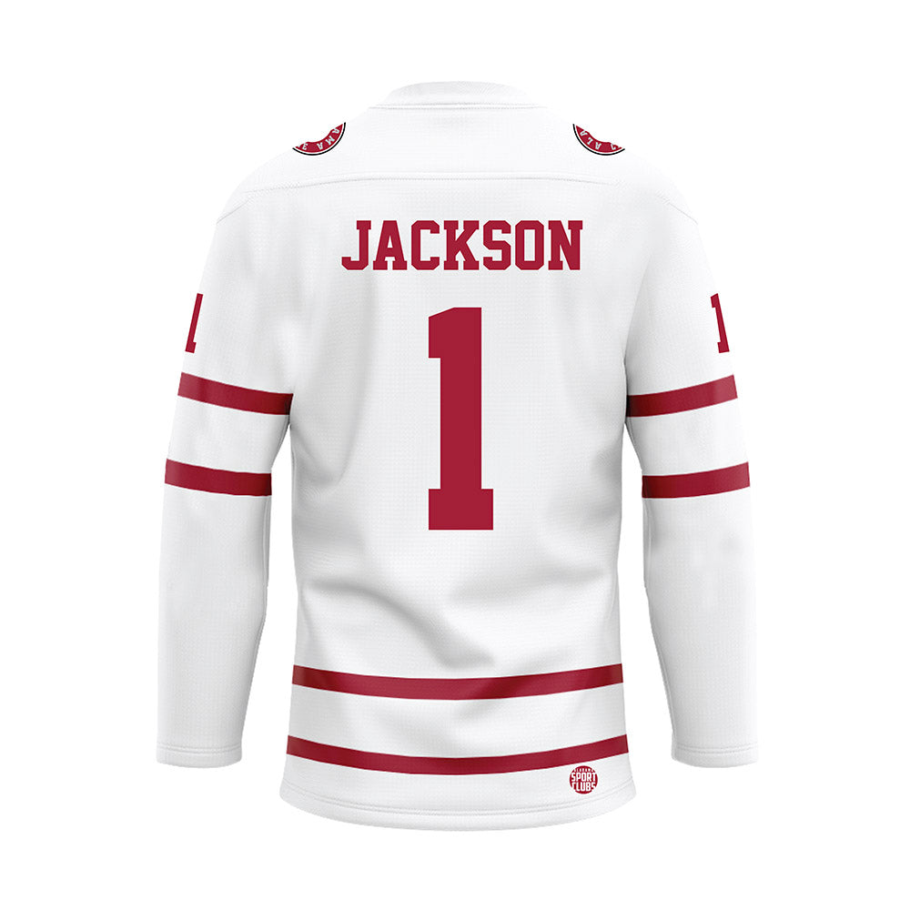 Alabama - NCAA Football : Domani Jackson - White Hockey Jersey