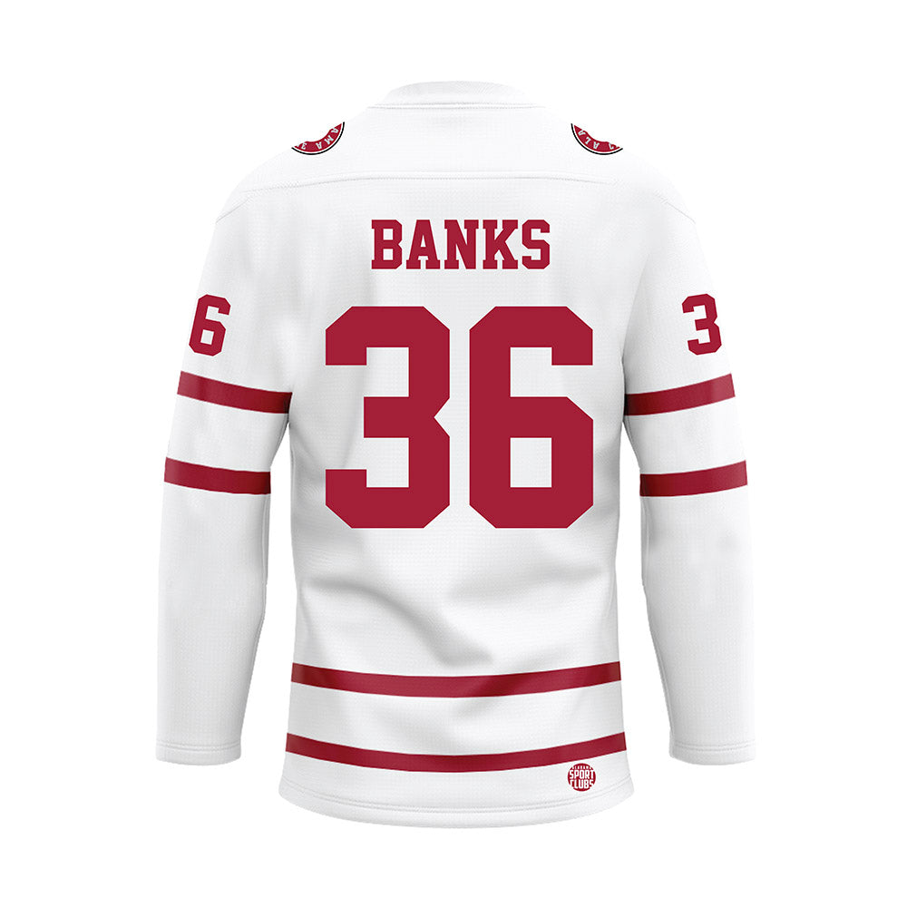 Alabama - NCAA Baseball : Hagan Banks - White Hockey Jersey