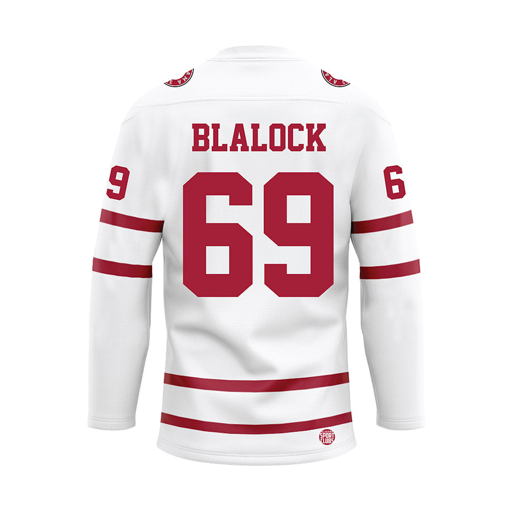 Alabama - Football Alumni : David Blalock - White Hockey Jersey