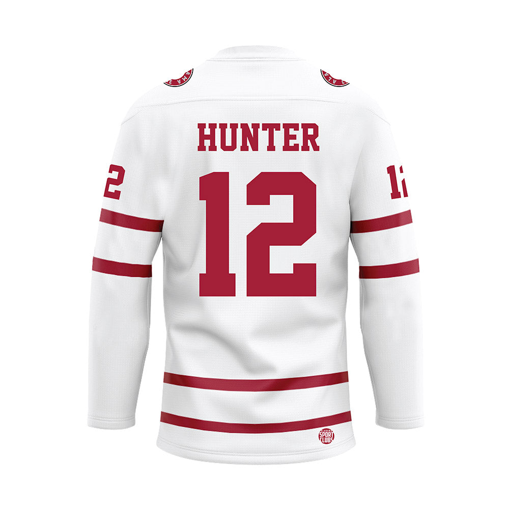 Alabama - Football Alumni : Scott Hunter - White Hockey Jersey