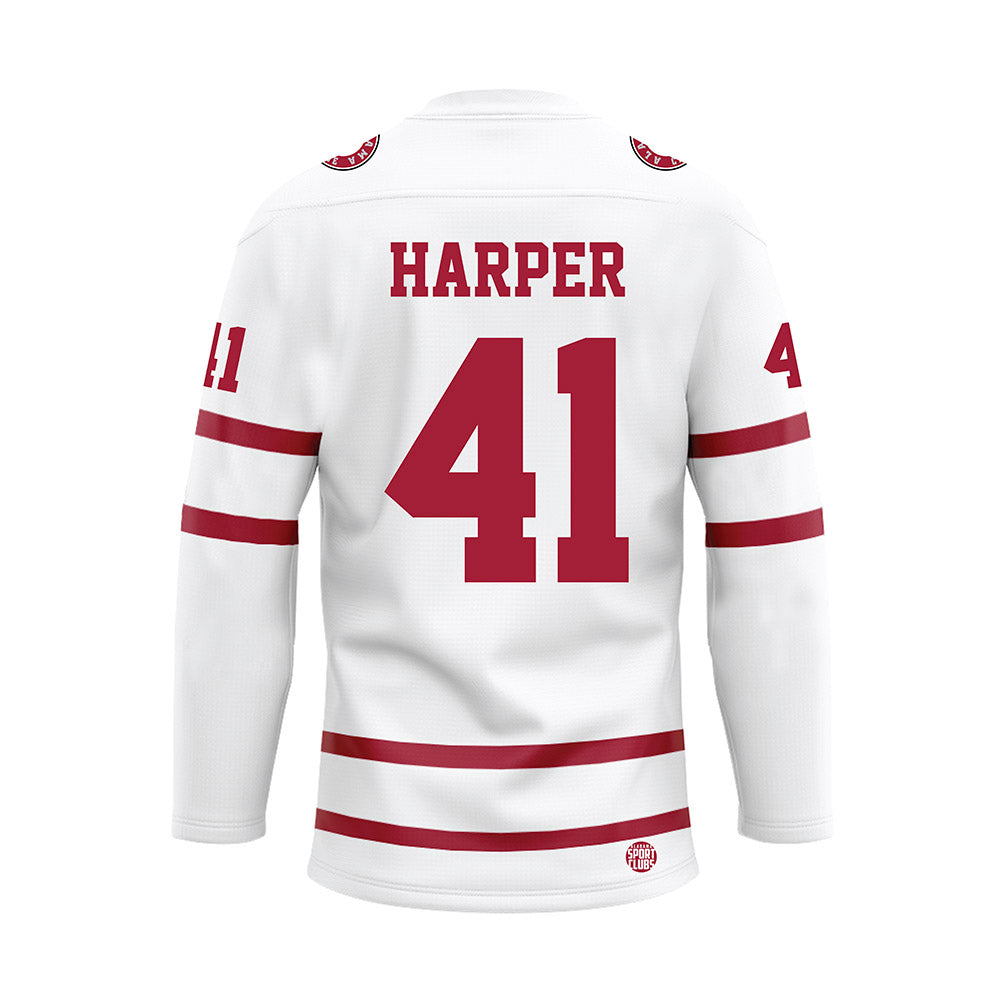 Alabama - Football Alumni : Roman Harper - White Hockey Jersey-1