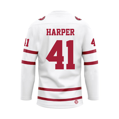 Alabama - Football Alumni : Roman Harper - White Hockey Jersey-1