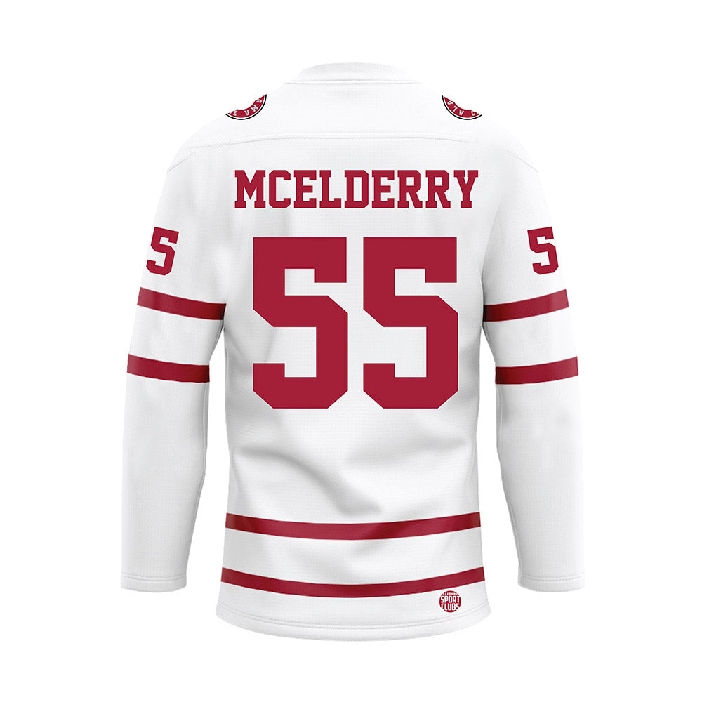 Alabama - NCAA Football : Rock McElderry - White Hockey Jersey