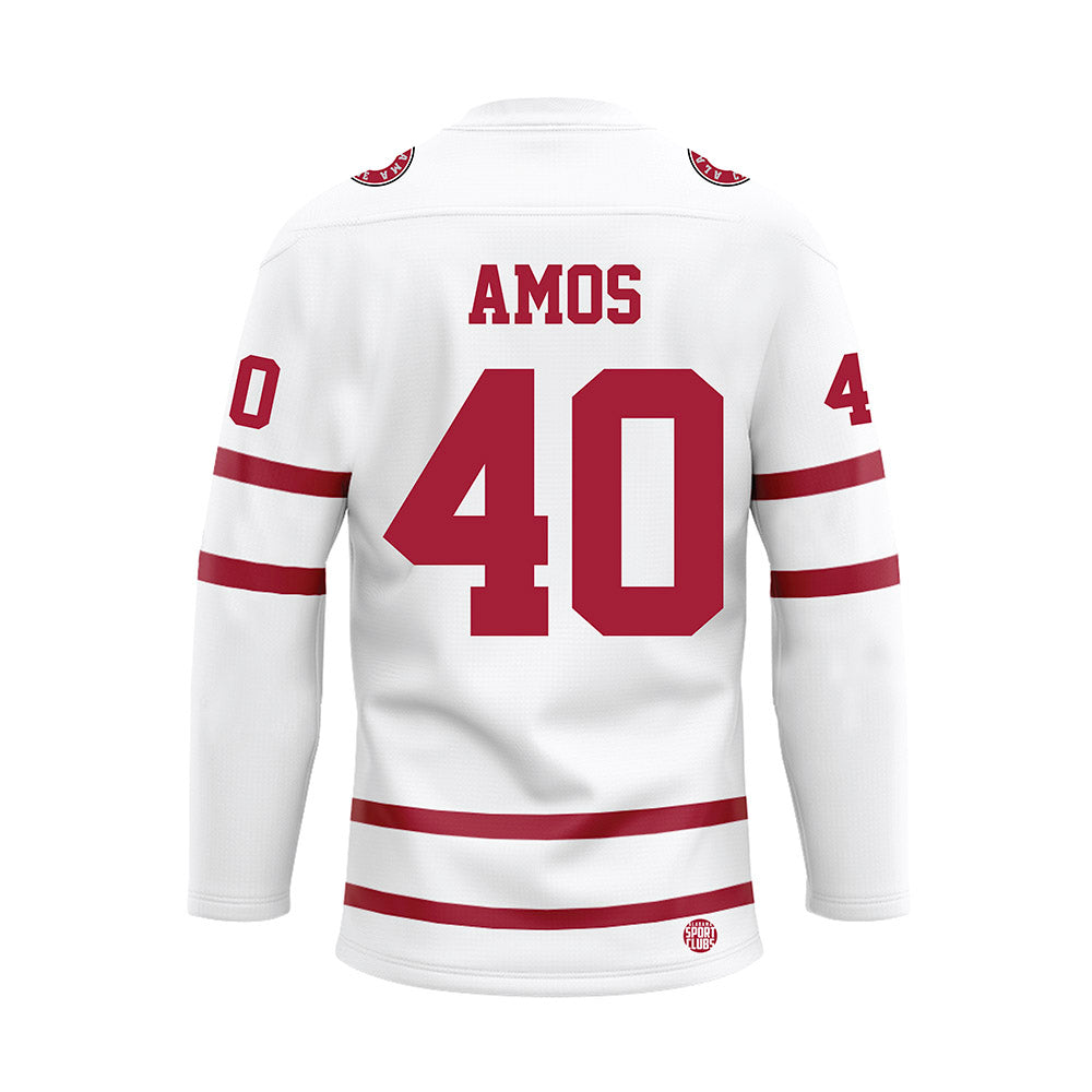 Alabama - Football Alumni : Giles Amos - White Hockey Jersey