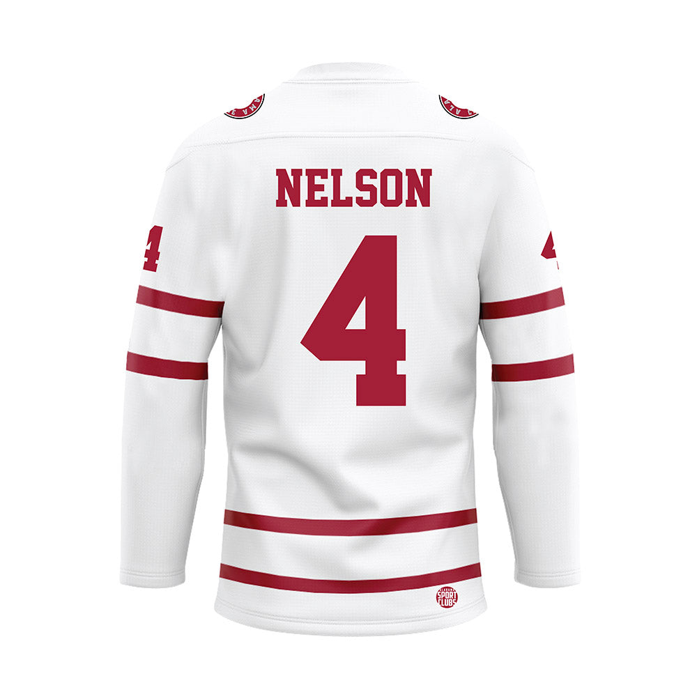 Alabama - NCAA Men's Basketball : Grant Nelson - White Hockey Jersey-1