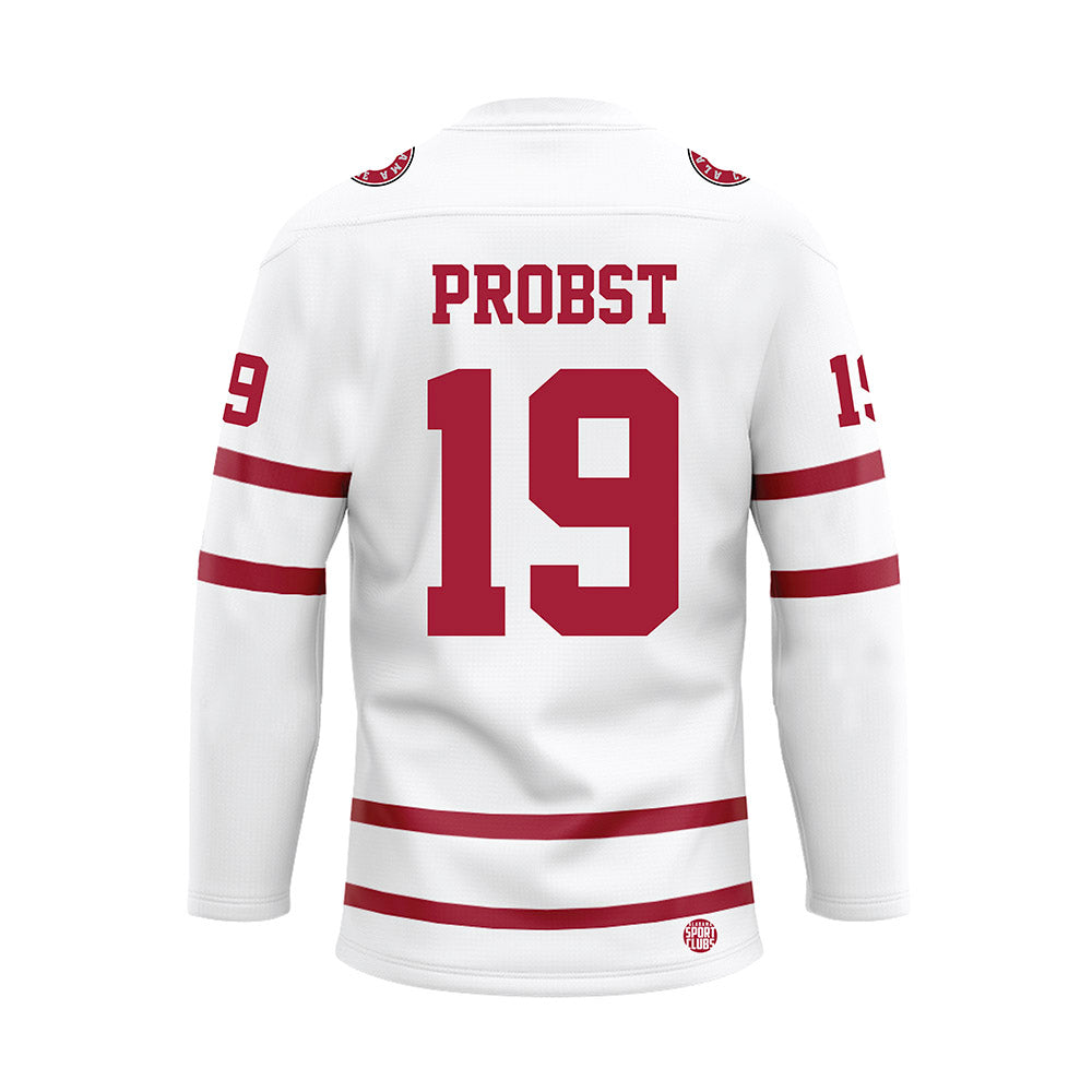 Alabama - NCAA Baseball : Zane Probst - White Hockey Jersey