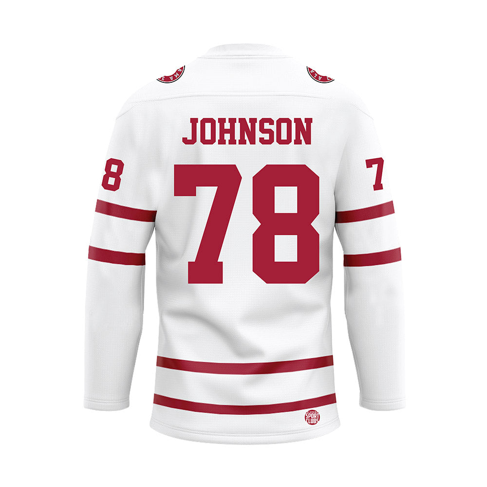 Alabama - Football Alumni : Mike Johnson - White Hockey Jersey