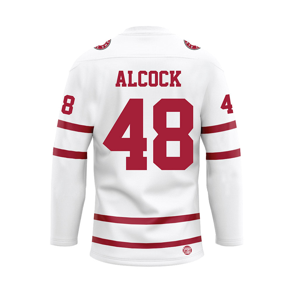 Alabama - NCAA Baseball : Bobby Alcock - White Hockey Jersey