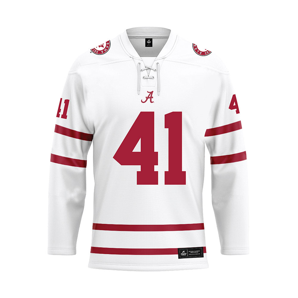 Alabama - NCAA Baseball : Connor Ball - White Hockey Jersey