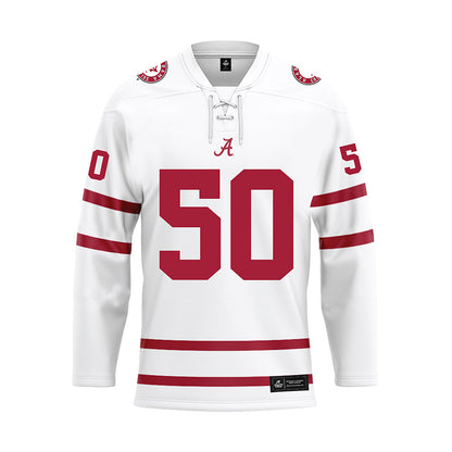 Alabama - NCAA Baseball : Pierce George - White Hockey Jersey