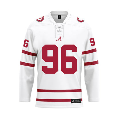 Alabama - NCAA Football : Tim Keenan III - White Hockey Jersey