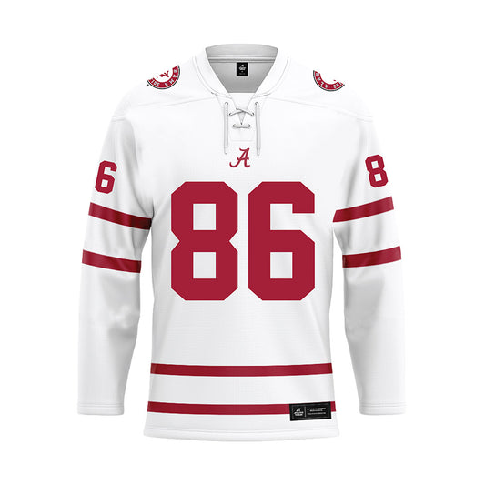 Alabama - NCAA Football : James Burnip - White Hockey Jersey